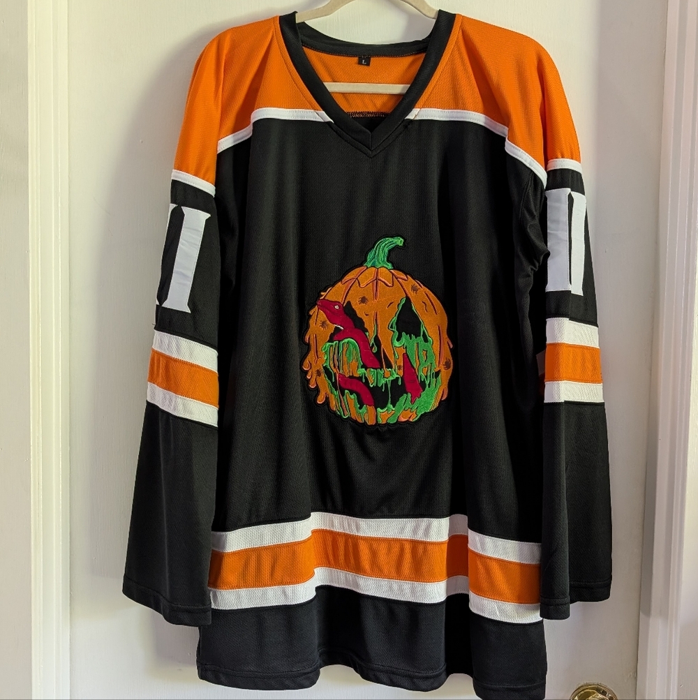 Tapes From The Crypt Halloween III Silver Shamrock Hockey Jersey - Rare L